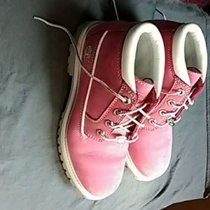 Pink timberland boots
